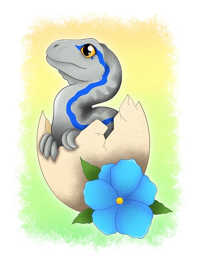 Jurassic World Baby Blue Greeting Card By Inkscapeart Redbubble
