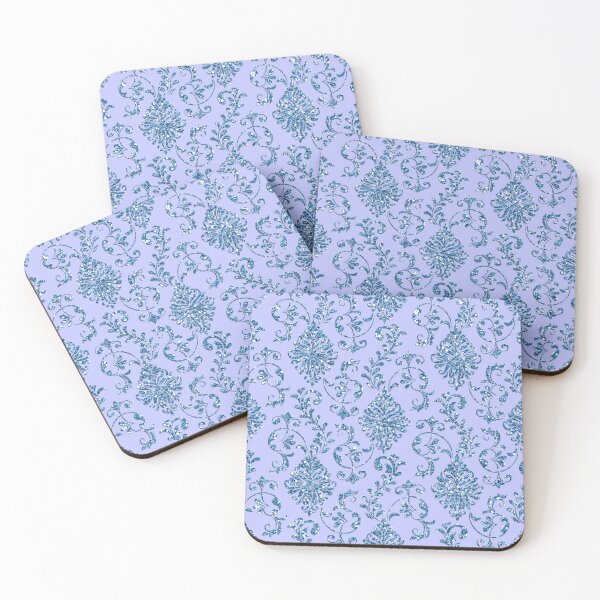 Item preview, Blue Glitter Damask Pattern  designed and sold by WisdomInspired.