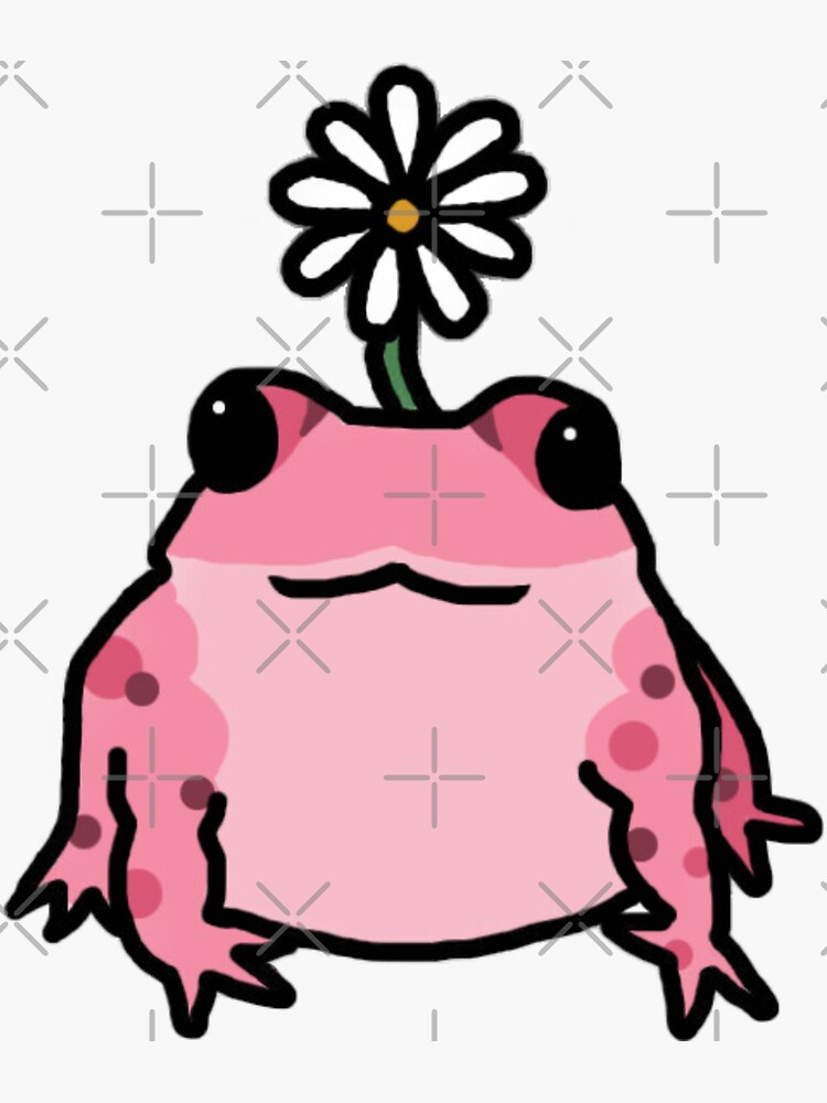 Pink Daisy Frog | Sticker