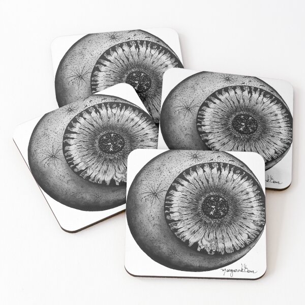 Item preview, Moon and eyes in nanquim / india ink and watercolor designed and sold by Margarete Bom.