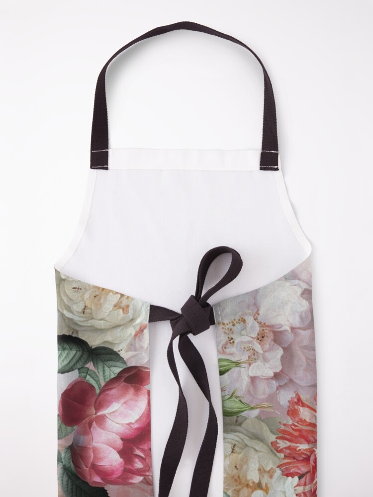 Alternate view of Antique Jan Davidsz. de Heem Lush Roses Flowers On Mauve Pattern Apron