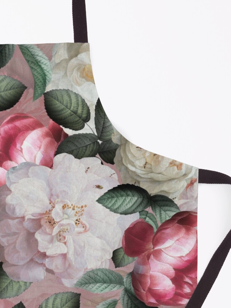 Alternate view of Antique Jan Davidsz. de Heem Lush Roses Flowers On Mauve Pattern Apron