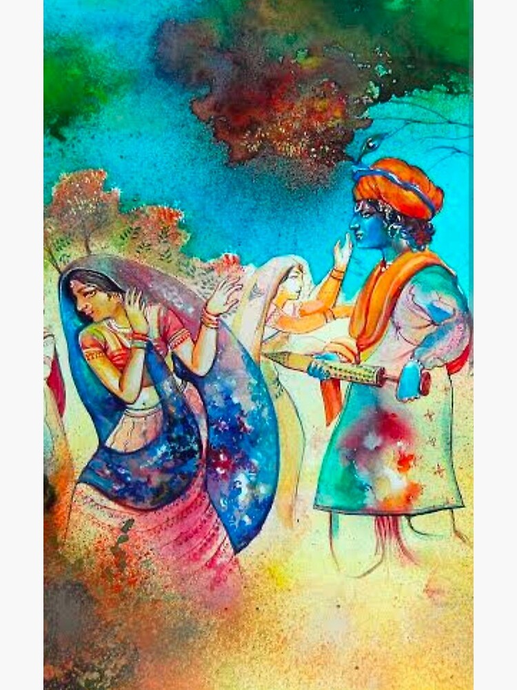 Radha Krishna playing Holi/ Holi festival special Drawing and painting/ Radha  Krishna/ Rangpanchami - YouTube | Holi painting, Holi, Holi drawing
