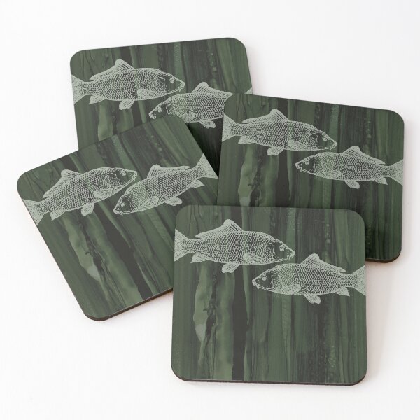 Item preview, Carp in the Reeds II - Contemporary fish design designed and sold by Glory Filled Earth.