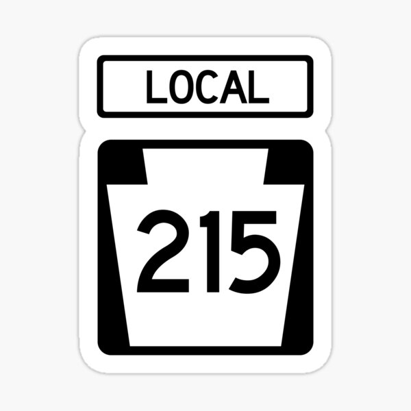 Pennsylvania State Route 215 Area Code 215 Sticker By Srnac Redbubble