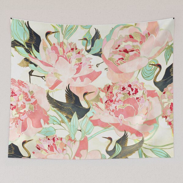 Item preview, Floral Cranes designed and sold by spacefrogdesign.