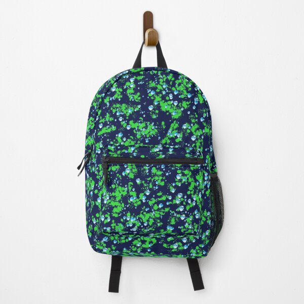 Item preview, Green Paint Splatter with Blue Bubbles designed and sold by ZanyPaintbrush.