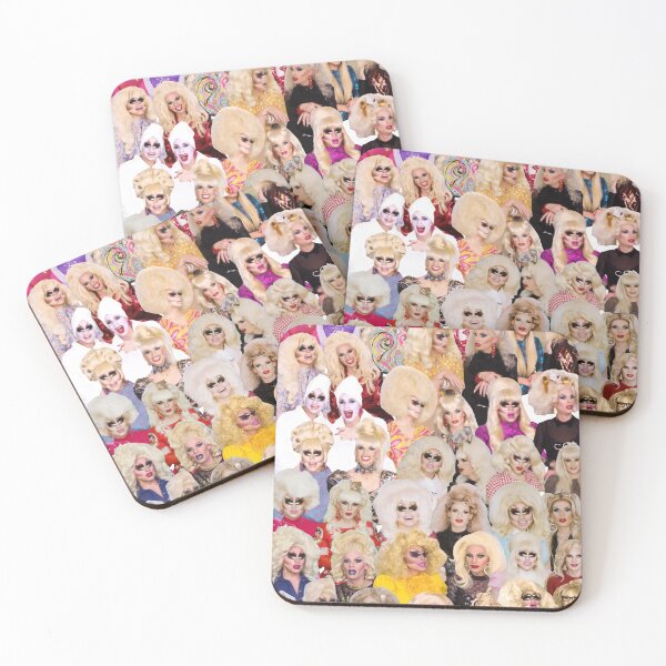 unhhhh trixie katya collage drag Coasters (Set of 4)