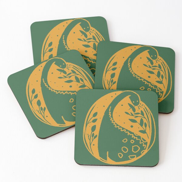Item preview, Golden Long Neck Diplodocus Dinosaurs Eating Leaves designed and sold by kbircham.
