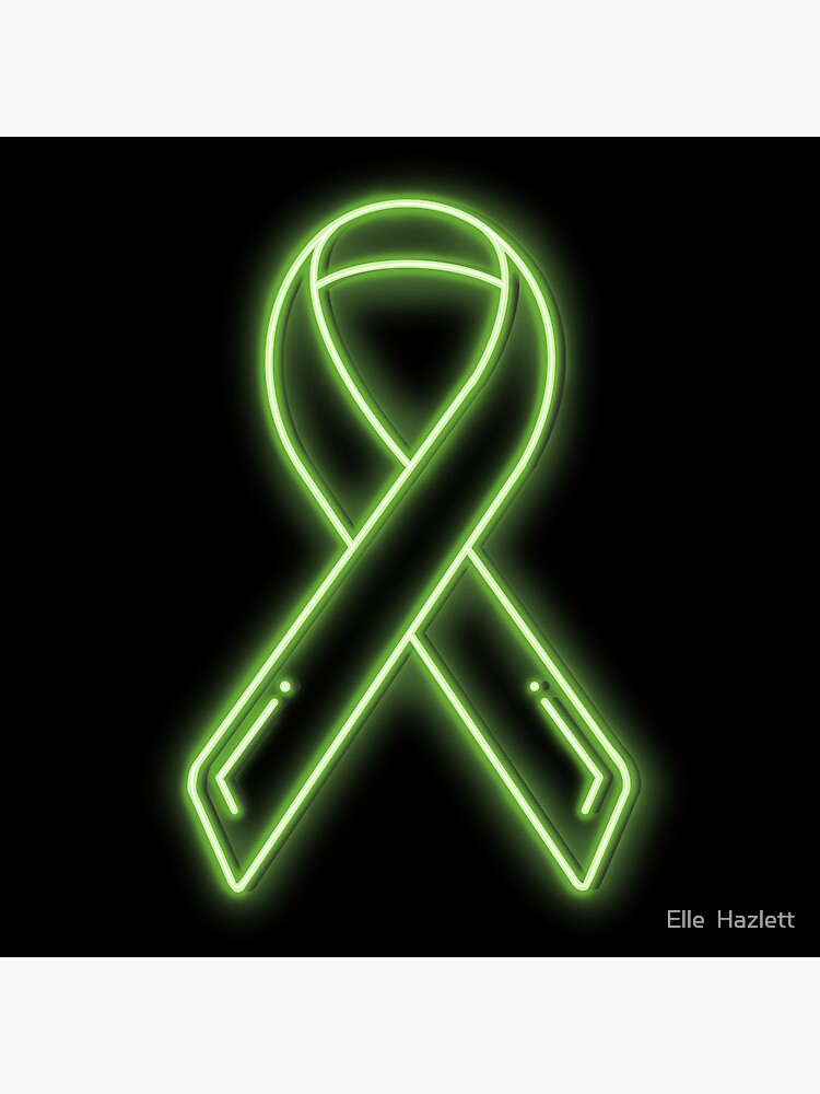 Light Green Neon Awareness Ribbon | Poster