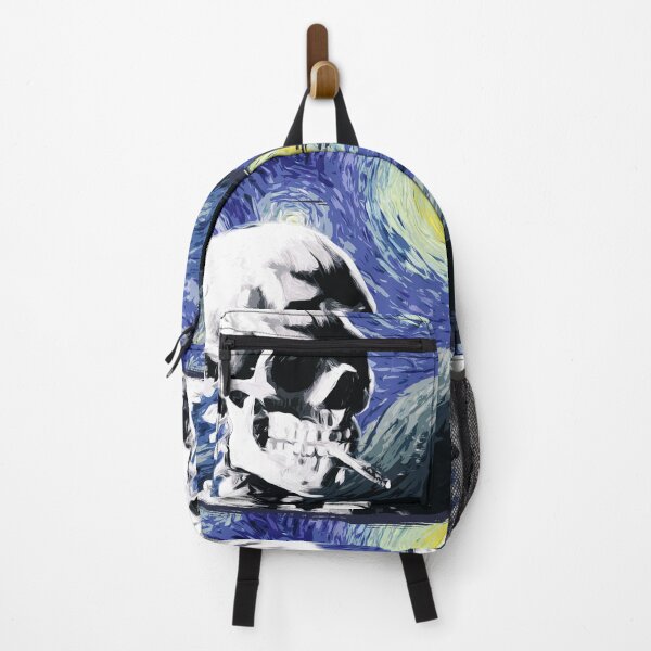 Item preview, Skull with burning cigarette on a Starry Night designed and sold by filippobassano.