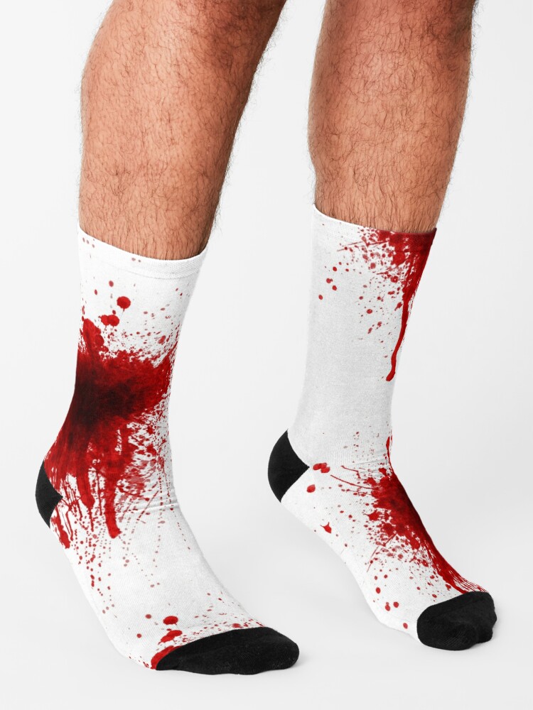 FootClothes Sanguine Stripes Blood Splatter Knee High Socks