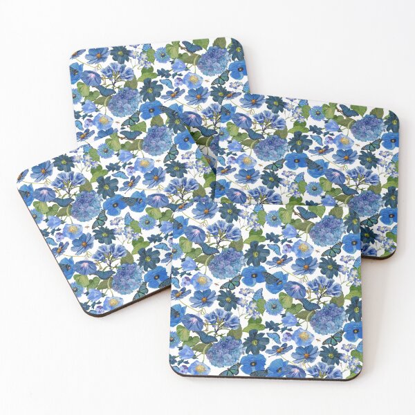 Item preview, Indigo Blue Floral Allover designed and sold by Lynnea Washburn.
