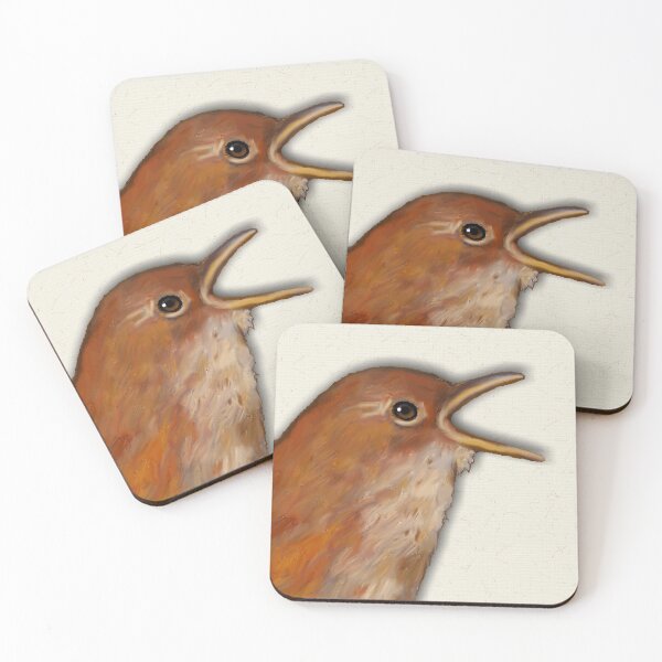 Item preview, Wren Bird With Wide Open Beak, Wildlife Art designed and sold by JoyfulWhimsy.
