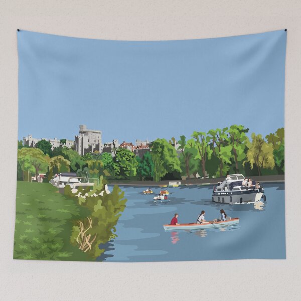 Item preview, Boating On The River Thames In Front of Windsor Castle designed and sold by Annalisa-Jones.