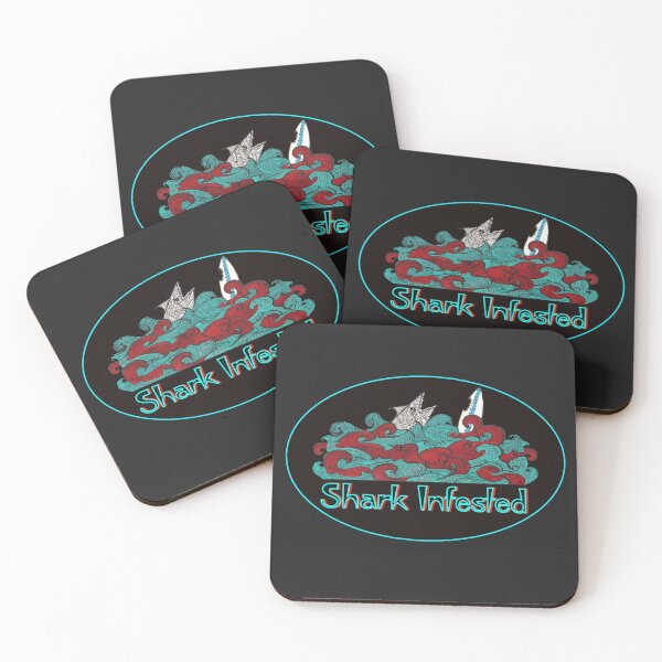 Item preview, Shark Infested Black Oval  designed and sold by papacampbell.