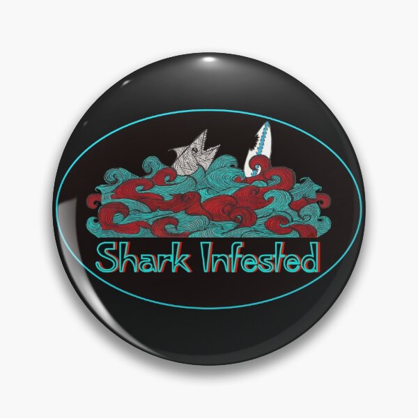 Item preview, Shark Infested Black Oval  designed and sold by papacampbell.