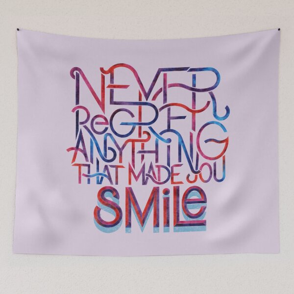 Item preview, Never regret anything that made you smile designed and sold by BananiLettering.