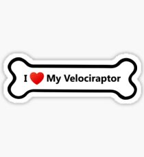 I Love My Velociraptor Sticker