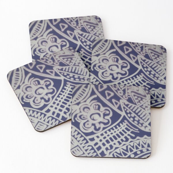 Item preview, African Discharge Geometric in Navy and Cream designed and sold by Leslie Rogers Todder.