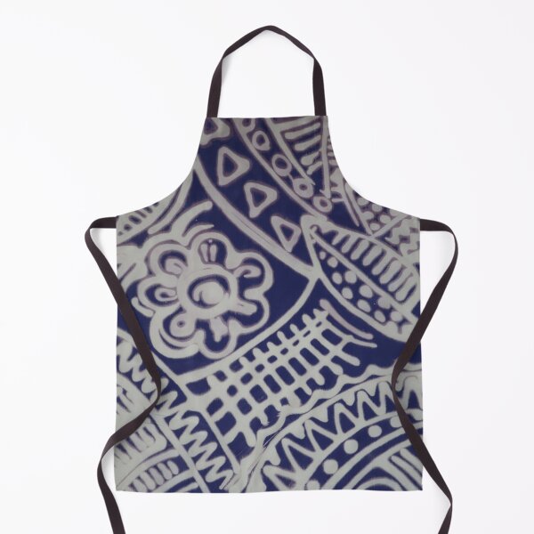 Item preview, African Discharge Geometric in Navy and Cream designed and sold by Leslie Rogers Todder.