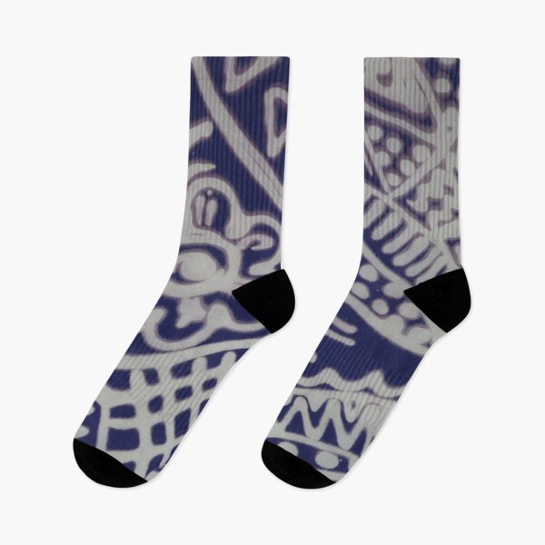 Item preview, African Discharge Geometric in Navy and Cream designed and sold by Leslie Rogers Todder.