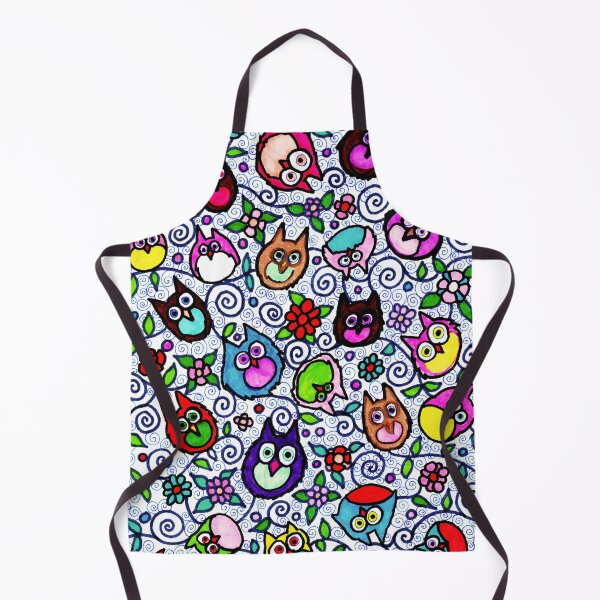 Item preview, Colourful Whimsical Owls Swirly Pattern designed and sold by jaggerstudios.