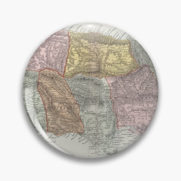 Item preview, Vintage Jamaica Map (1904) designed and sold by BravuraMedia.