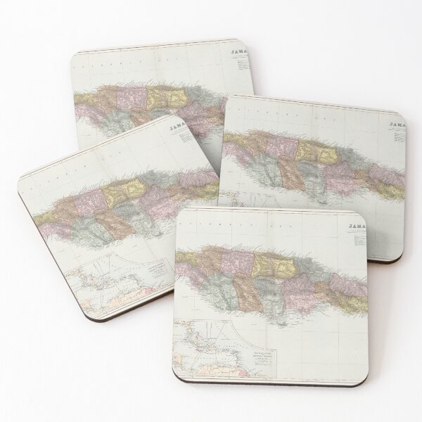 Item preview, Vintage Jamaica Map (1904) designed and sold by BravuraMedia.