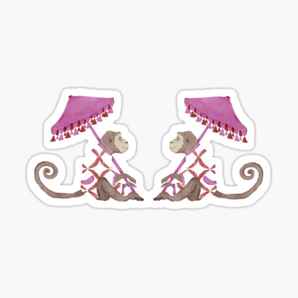 Item preview, watercolor chinoiserie chic monkey, chinoiserie chic pattern designed and sold by blackcatgraphic.