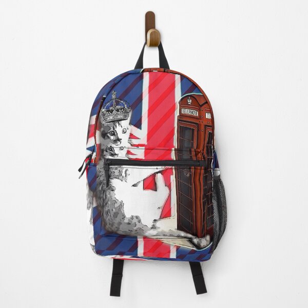 Item preview, 1980s dark academia uk union jack flag london telephone booth funny royal kitty cat designed and sold by LEILA ART SPACE.