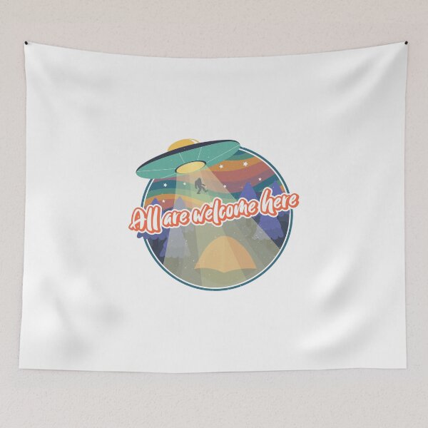 Item preview, Camp and the UFO with colorful sky designed and sold by fizi40.