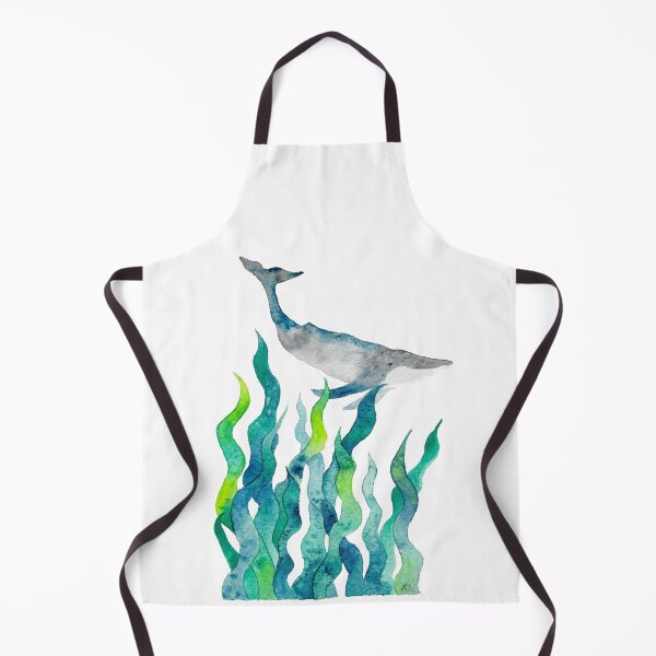 Item preview, Whale in a Sea Lettuce Forest designed and sold by María Casas Watercolour Designs.
