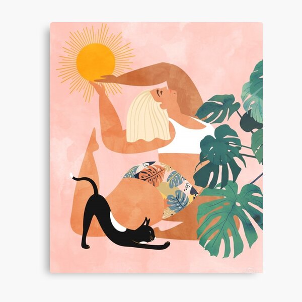 Tropical Yoga Metal Print