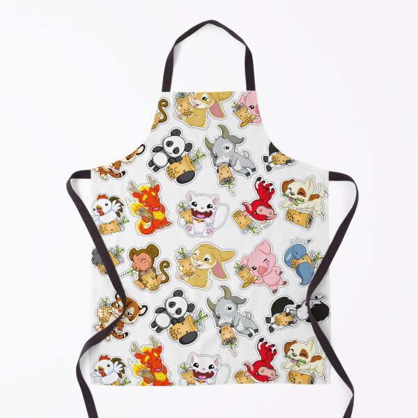 Item preview, Kawaii Boba Bubble Tea Asian Chinese Zodiac Animal Cartoons designed and sold by QQ Panda.
