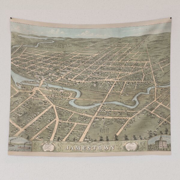 Item preview, Vintage Jamestown NY Map (1871) designed and sold by BravuraMedia.
