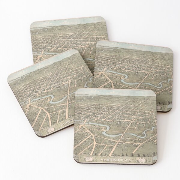Item preview, Vintage Jamestown NY Map (1871) designed and sold by BravuraMedia.