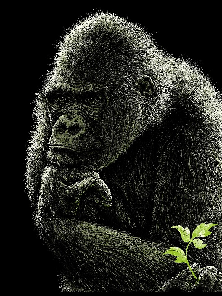 Thumbnail 5 von 5, Grafik T-Shirt, … TO THINK (GORILLA) designt und verkauft von RolandStraller.
