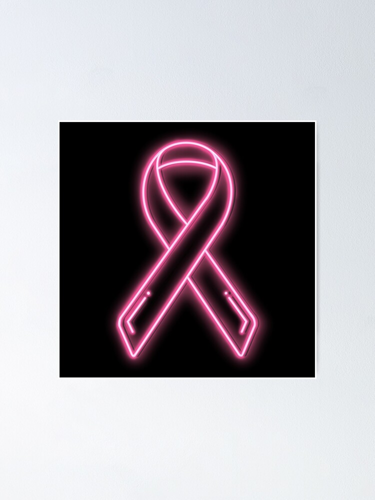 Light Pink Neon Awareness Ribbon Poster for Sale by Elle Hazlett
