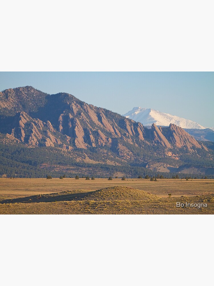 Colorado Rocky Mountains Flatirons With Snow Covered Twin Peaks by mrbo