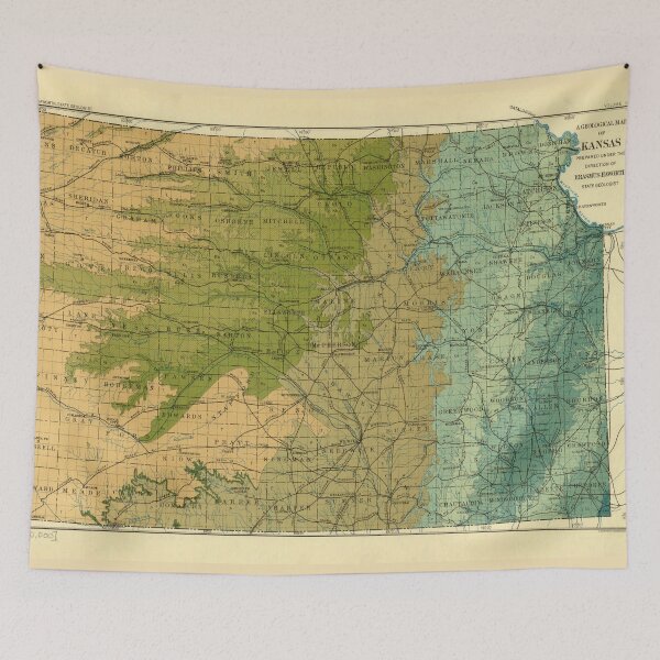 Item preview, Vintage Geological Map of Kansas (1908) designed and sold by BravuraMedia.