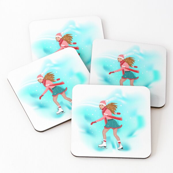 Item preview, Ice skating girl. Girl in santa costume. Girl skates.  designed and sold by LanaGord.