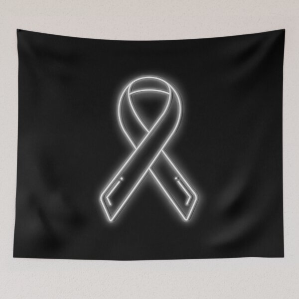 Item preview, White Neon Awareness Ribbon designed and sold by Elle  Hazlett.