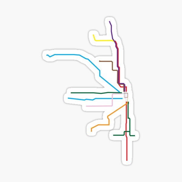Chicago Transit Map Sticker