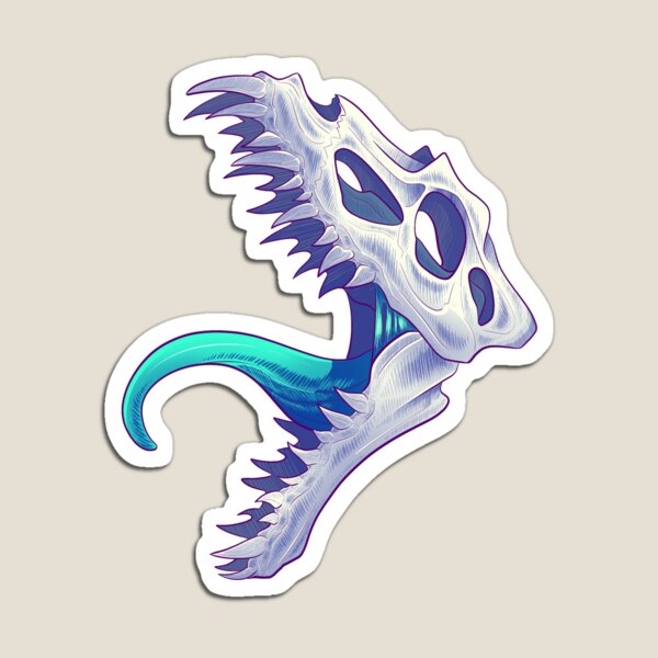Roaring Skull with Blue Tongue Magnet