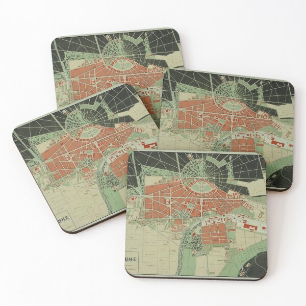 Item preview, Vintage Karlsruhe Germany Map (1876) designed and sold by BravuraMedia.