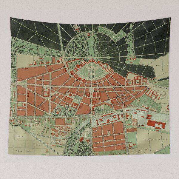 Item preview, Vintage Karlsruhe Germany Map (1876) designed and sold by BravuraMedia.