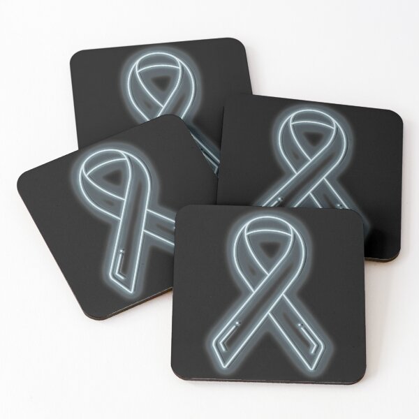 Item preview, Silver Neon Awareness Ribbon designed and sold by Elle  Hazlett.