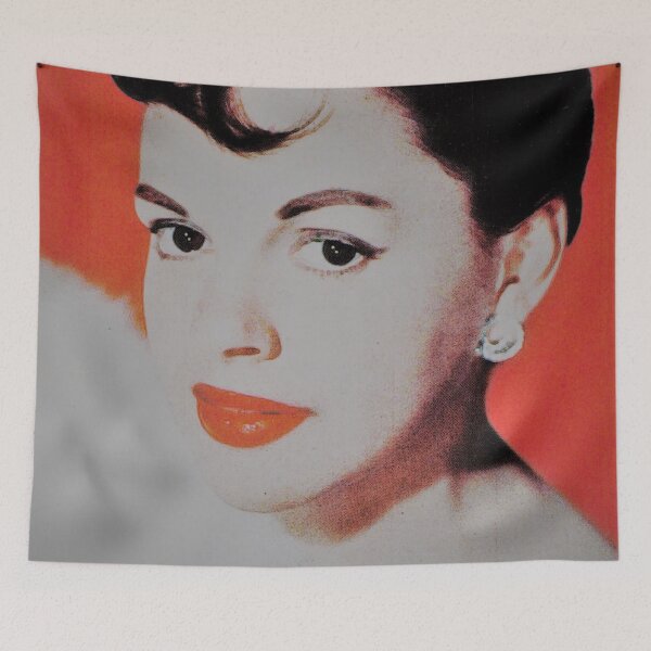 Item preview, judy red digital art edit mysticladyart mask print  designed and sold by mystic lady vintage art and fashion designs.