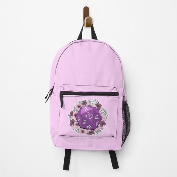 Item preview, D&D Dungeons and Dragons Purple Pink Flower D20 designed and sold by SuperUberLame.